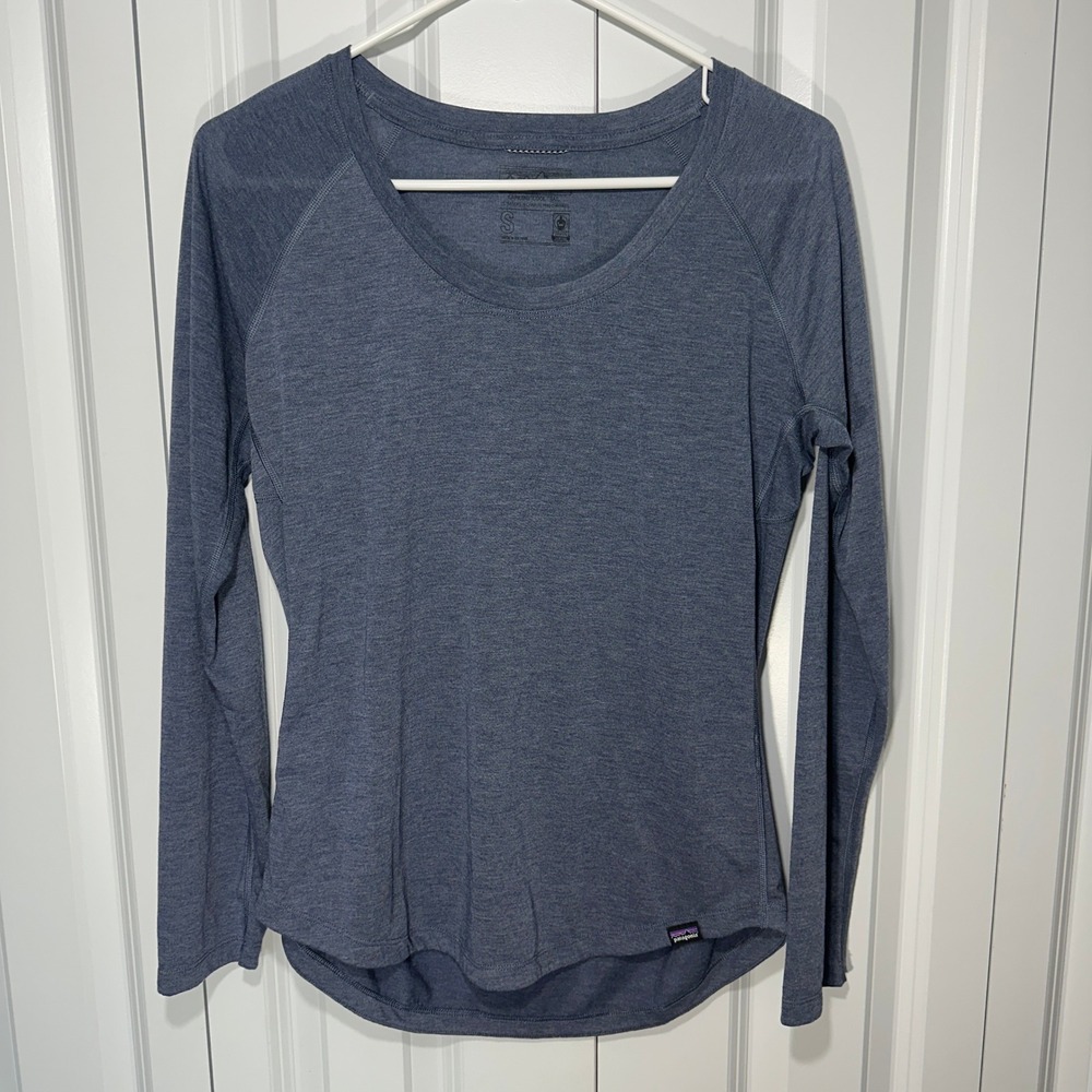 Patagonia Capilene Cool Trail Shirt Men S Blue Long Sleeve Technical Performance